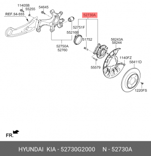 Ступица HYUNDAI Elantra (16-) задняя (MULTI LINK) OE 52730G2000 HYUNDAI KIA
