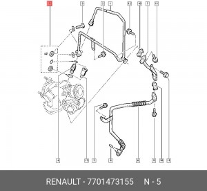 уплотнительное кольцо! к-кт 4шт\ Renault Laguna II 7701473155 RENAULT