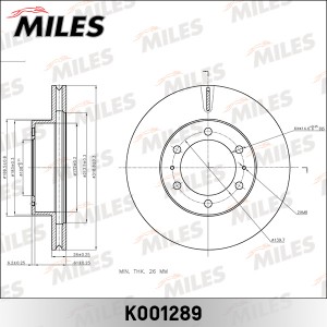 Диск тормозной TOYOTA 4 RUNNER/FJ CRUISER/HILUX/TACOMA - передний (TRW DF7367) K K001289 MILES