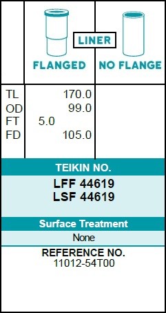 Гильза цилиндра  LFF44619 LFF44619 TEIKIN