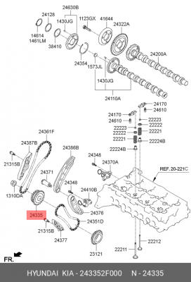 Звездочка ГРМ HYUNDAI Santa Fe (12-) ТНВД OE 24335-2F000 HYUNDAI KIA