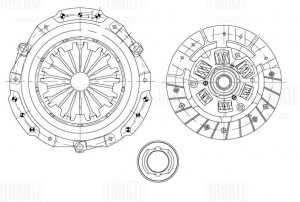 Сцепление в сборе Citroen C3 (03-) 1.1i/1.4i (с 2005 г.) (КПП MA/5) (с мех.муфт) FR 2013 TRIALLI