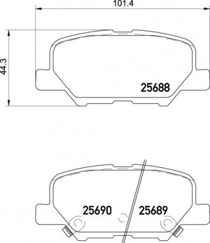 Колодки тормозные MITSUBISHI Outlander (12-) задние (4шт.) MINTEX MDB3336 MINTEX