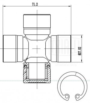Крестовина Nissan Navara (05-) (27,02x71,2) (CC 517) CC 517 TRIALLI