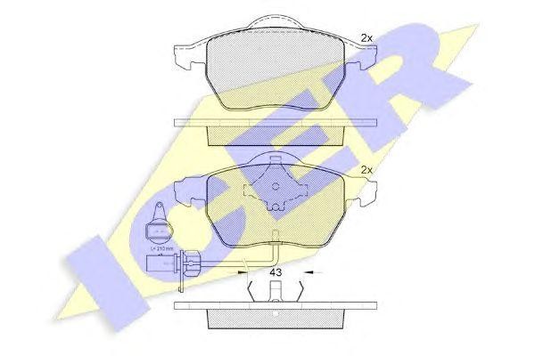 181331-203 колодки дисковые передние!\ Audi A6 1.8T/2.0/2.5TDi 97-02,VW Passat 1 181331203 ICER
