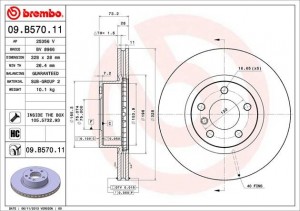 Диск тормозной 09.B570.11 09.B570.11 BREMBO