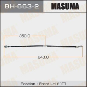 шланг тормозной! передний левый\ Nissan Qashqai 1.6/2.0 07> BH-663-2 MASUMA