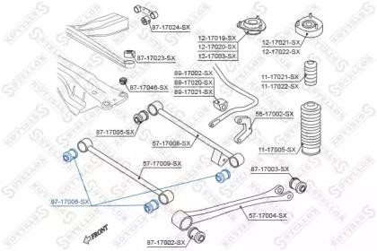 сайлентблок зад. рычага наружн.!\Subaru Impreza/Legasy 92>/Forester 98-02 87-17006-SX STELLOX