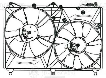 Э/вентилятор охл. с кожухом (2 вент.) для а/м Suzuki Grand Vitara (05-)  LFK2465 LFK2465 LUZAR