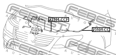 Трос капота VW PASSAT (06-15) 23101-CCF 23101-CCF FEBEST