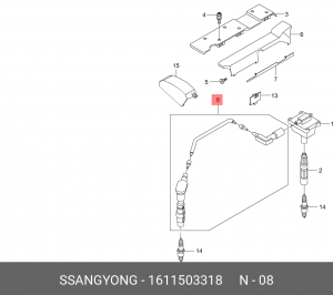 Провод высоковольтный SSANGYONG Actyon (06-),Kyron (07-),Rexton (02-) (E23/32) O 1611503318 SSANG YONG