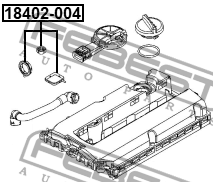 Прокладка клапана рециркуляции картер газов OPEL VECTRA C 2002-2008 (комплект) 1 18402-004 FEBEST