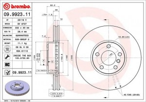 Диск тормозной 09.9923.11 09.9923.11 BREMBO
