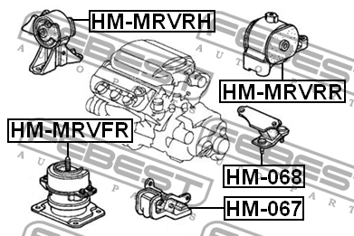 подушка ДВС передняя!\ Honda Pilot/MR-V 03-08 HM-MRVFR FEBEST
