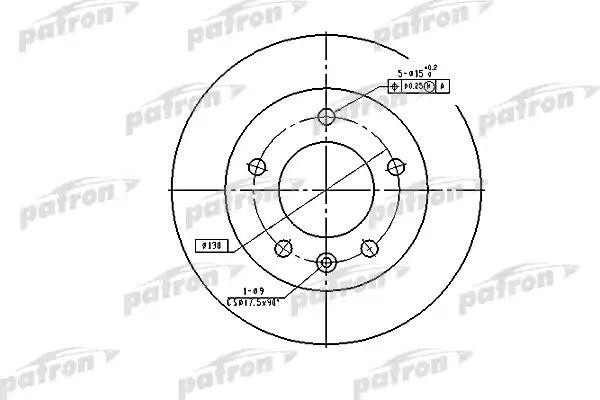 Тормозной диск PBD2790 (DF2790) PBD2790 PATRON