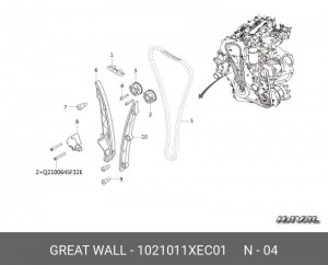 Болт HAVAL F7,H9 шестерни распредвала OE 1021011XEC01 GREAT WALL