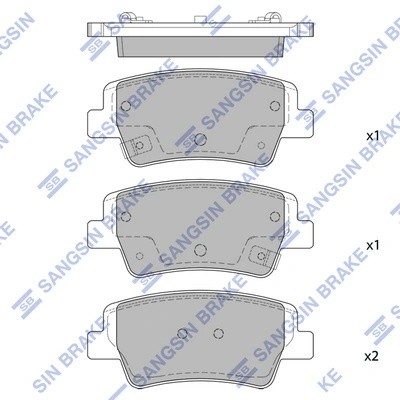 Колодки задние HYUNDAI SONATA 2020-, ELANTRA 2020- SP4463 SP4463 SANGSIN