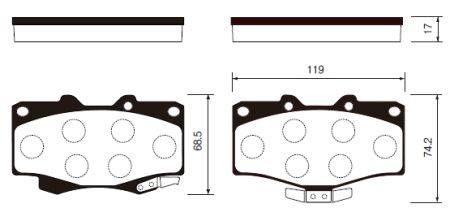 Колодки тормозные TOYOTA Land Cruiser (J80,J90),4Runner,Hilux передние (4шт.) SA SP1222 SANGSIN