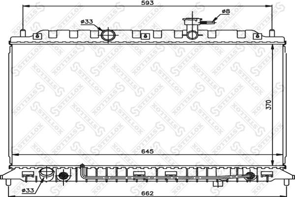 радиатор системы охлаждения! МКПП\ KIA Rio 1.4-1.6i 16V 05> 10-25466-SX STELLOX