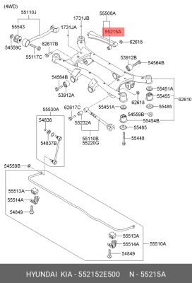Сайлентблок заднего рычага 552152E500 HYUNDAI KIA