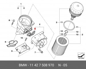 Прокладка BMW 3 (E46,E90) корпуса фильтра масляного OE 11 42 7 508 970 BMW