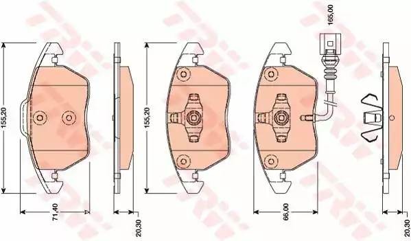 Колодки передние VW PASSAT (362) GDB1807 GDB1807 TRW