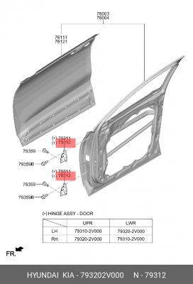 Петля HYUNDAI Elantra (16-) двери передней правой верхняя OE 793202V000 HYUNDAI KIA