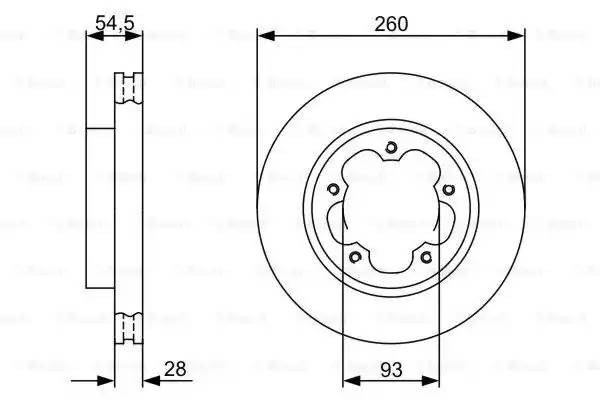 Диск тормозной FORD Transit (06-) передний (1шт.) BOSCH 0 986 479 392 BOSCH