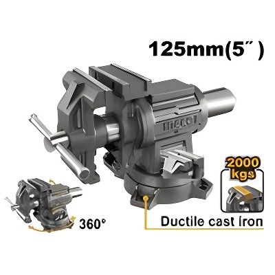 Тиски 125мм (5") поворотные с наковальней INGCO HBV085 INGCO