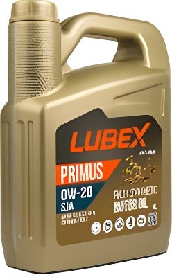L034-1331-0404 LUBEX Синт-ое мот.масло PRIMUS SJA 0W-20 SN+RC GF-5 (4л) L034-1331-0404 LUBEX