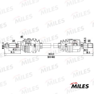 Привод в сборе левый DAEWOO MATIZ 0.8 08- (ABS) (SKF VKJC6344) GC01047 GC01047 MILES