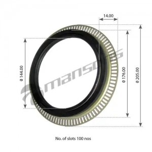 Сальник ступицы с кольцом ABS 145*175/205*9/14 MAN/MB GR180 MANSONS