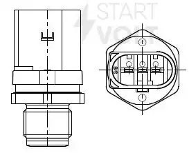 Датчик давления топлива для а/м BMW X5 F15 (13-)/X6 F16 (14-) 3.0D (FPS 0025) FPS 0025 START VOLT