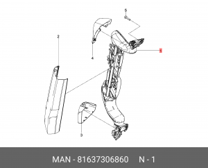 Внешнее зеркало правое 81637306860 MAN