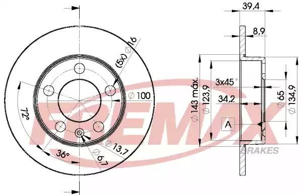 диск тормозной задний!\Audi A2/A3/TT,VW Bora/Golf 1.4-1.9TDi 96> BD5601 FREMAX