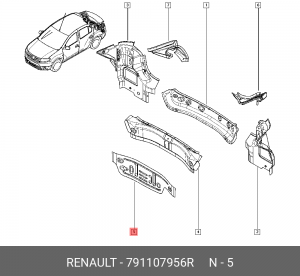 панель кузова!\ Renault Logan II <14 791107956R RENAULT
