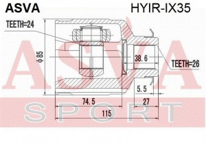 HYIRIX35  ШРУС ВНУТРЕННИЙ ПРАВЫЙ 24x44x26 HYIR-IX35 ASVA