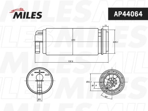Насос топливный VW/SKODA/SEAT/AUDI/ 3-4bar AP44064 AP44064 MILES