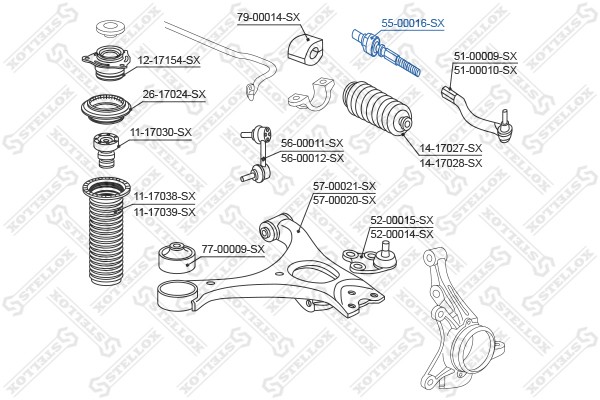 тяга рулевая!\ Honda Civic 06> 55-00016-SX STELLOX