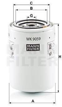 Фильтр топливный ISUZU FRR / ISUZU KK-FFR / KOMATSU / CASE / HITACHI / J.C.B. WK 9059 MANN FILTER