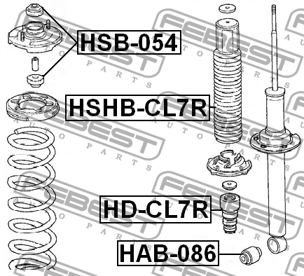 Втулка задн амортизатора HONDA ACCORD CL# 2002-2008 HSB-054 HSB-054 FEBEST