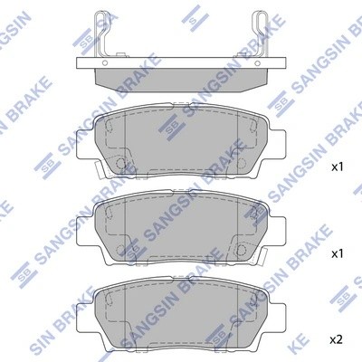 Колодки тормозные TOYOTA Mark 2 задние (4шт.) SANGSIN SP2022 SANGSIN