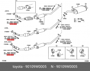 БОЛТ/BOLT 90109-W0005 90109-W0005 TOYOTA