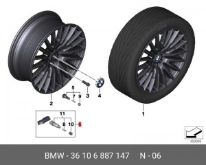 Датчик давления в шине BMW 36 10 6 887 147 36 10 6 887 147 BMW