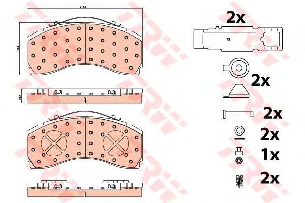 GDB5111 колодки дисковые п.!29246 с р/к,KNORR SM7\MB Actros/MP2/MP4 2003> GDB5111 TRW