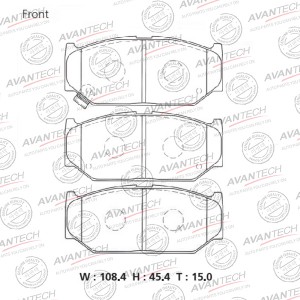 Колодки тормозные дисковые Avantech передние (противоскрипная пластина в компл.) AV1086 AVANTECH