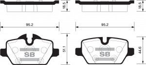 Колодки тормозные дисковые BMW E87 1.6i/1.8D 04 SP2161 SP2161 SANGSIN
