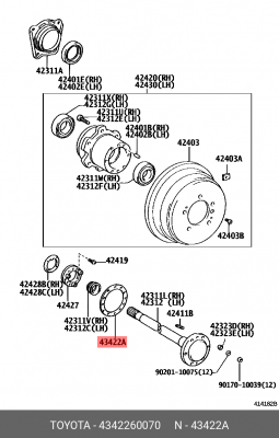 Прокладка фланца передней ступицы TOYOTA 43422-60070 43422-60070 TOYOTA