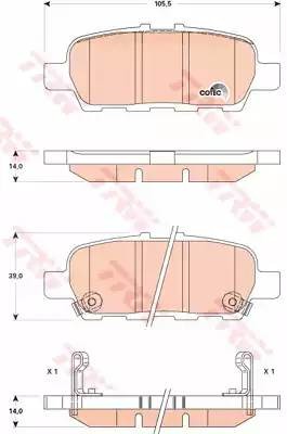 Колодки задние NISSAN JUKE, TEANA II (J32) GDB3508 GDB3508 TRW