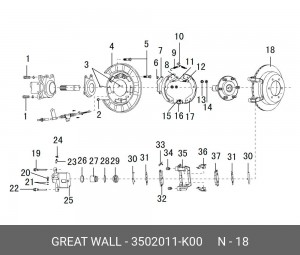 Диск тормозной задний Hover,Hover H3,Safe F1 3502011K00 3502011K00 GREAT WALL